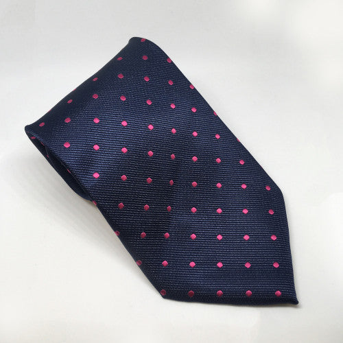 Equetech Navy/Pink Spot Show Tie