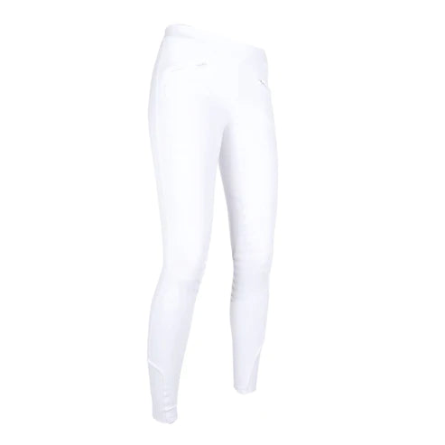 Hkm Starlight Freestyle Silicone Knee White Riding Leggings