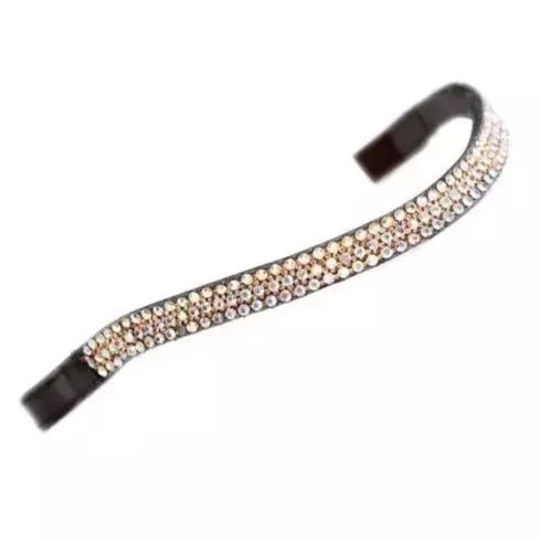 Shires Velociti Gara Wide Diamante Peach/Havana Browband