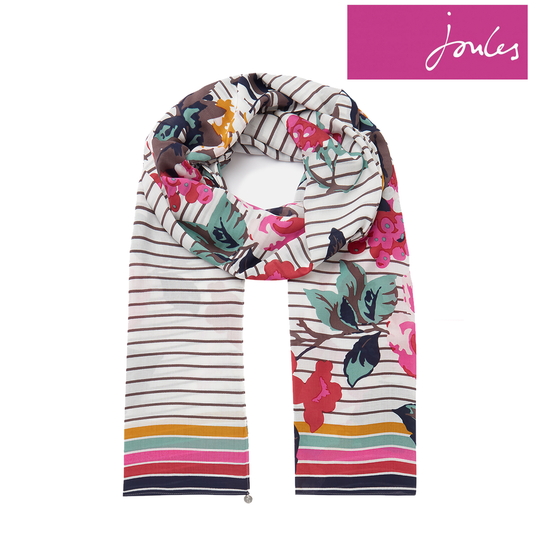 Joules Eco Conway Creme Floral Scarf