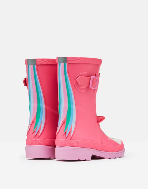 Joules Junior Pink Unicorn Welly Boot