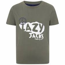 Lazy Jacks Childs Washed Khaki Printed T-shirt