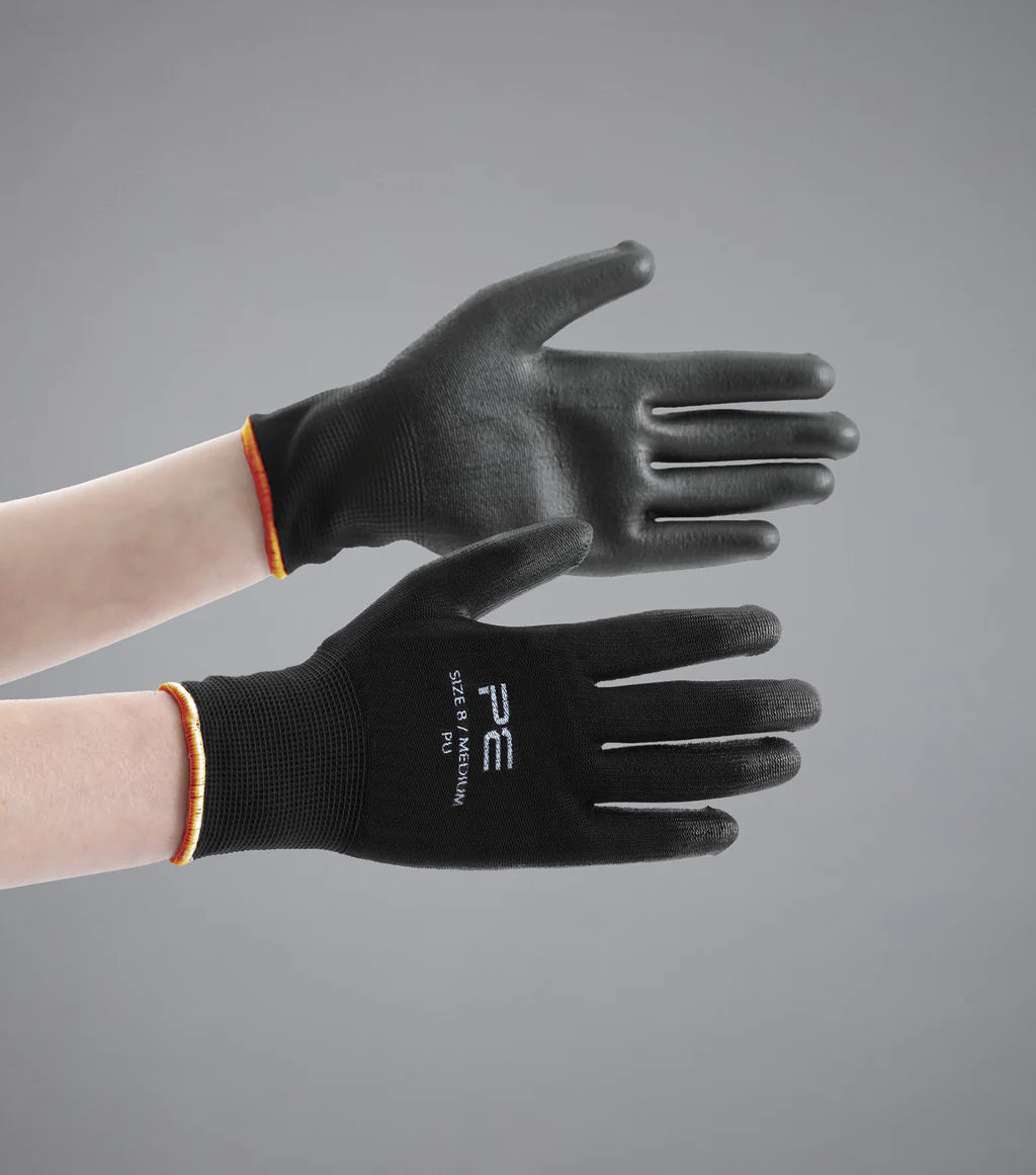 Premier Equine Nylon & Pu Black Yard Gloves