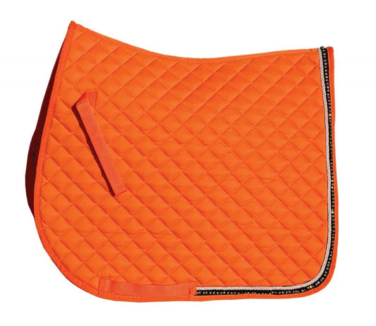 Rhinegold Elite Diamante Trim Tangerine Saddle Cloth