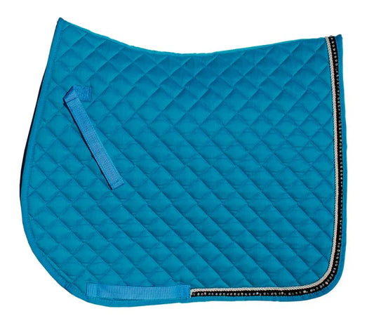 Rhinegold Elite Diamante Trim Turquoise Saddle Cloth