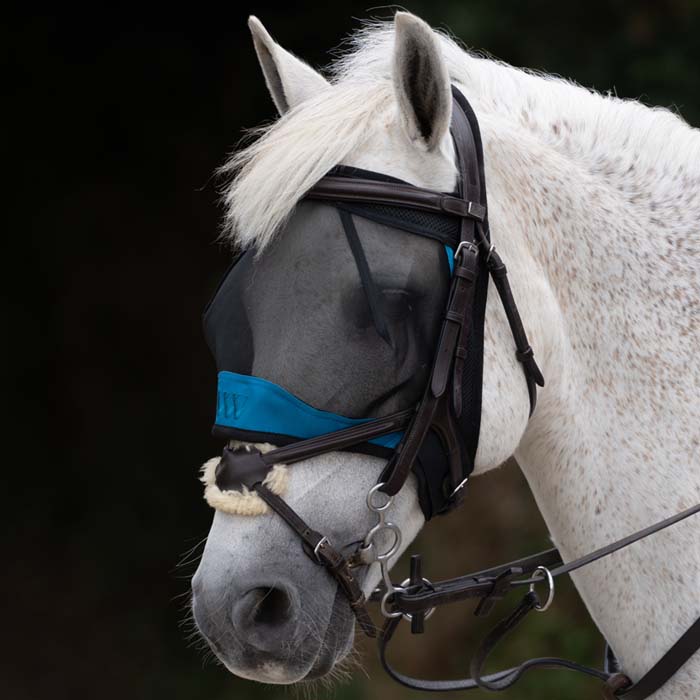 Woof Wear Black/Turquoise Ride On Fly Mask