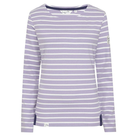 Lazy Jacks Lilac Striped Breton Top