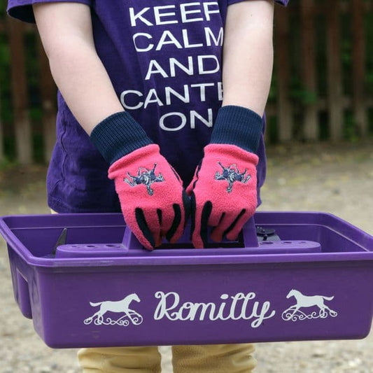 Tuffa Kids Shetland Raspberry/Navy Gloves