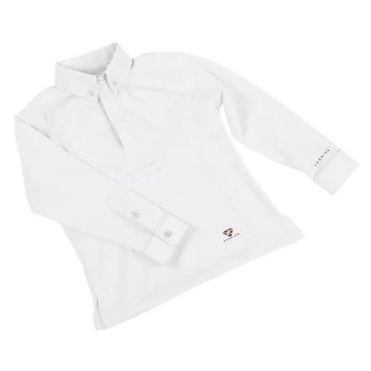 Shires Aubrion Childs White Long Sleeve Tie Shirt