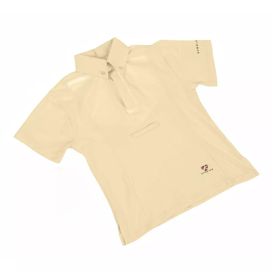 Shires Aubrion Childs Yellow Short Sleeve Tie Shirt