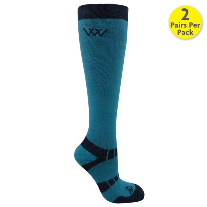 Woof Wear Long Bamboo Waffle Riding Sock Ocean/navy