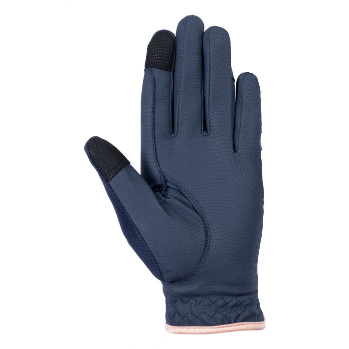 Hkm Rose Gold Glamour Deep Blue Riding Gloves