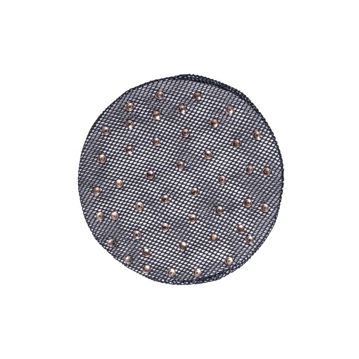 Hkm Rose Gold Sparkle Black Hair Net