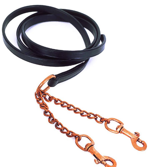 Rhinegold Heritage 1/2'' Leather Lead & Twin Chain