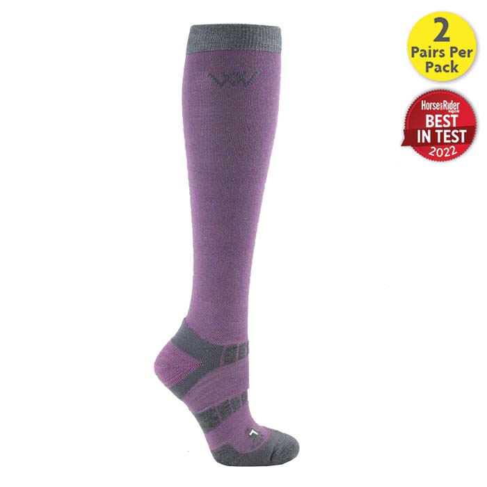 Woof Wear Lilac/Grey Bamboo Long Riding Socks