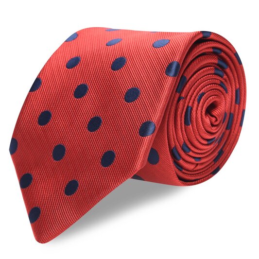 Shires Red/Navy Dot Show Tie