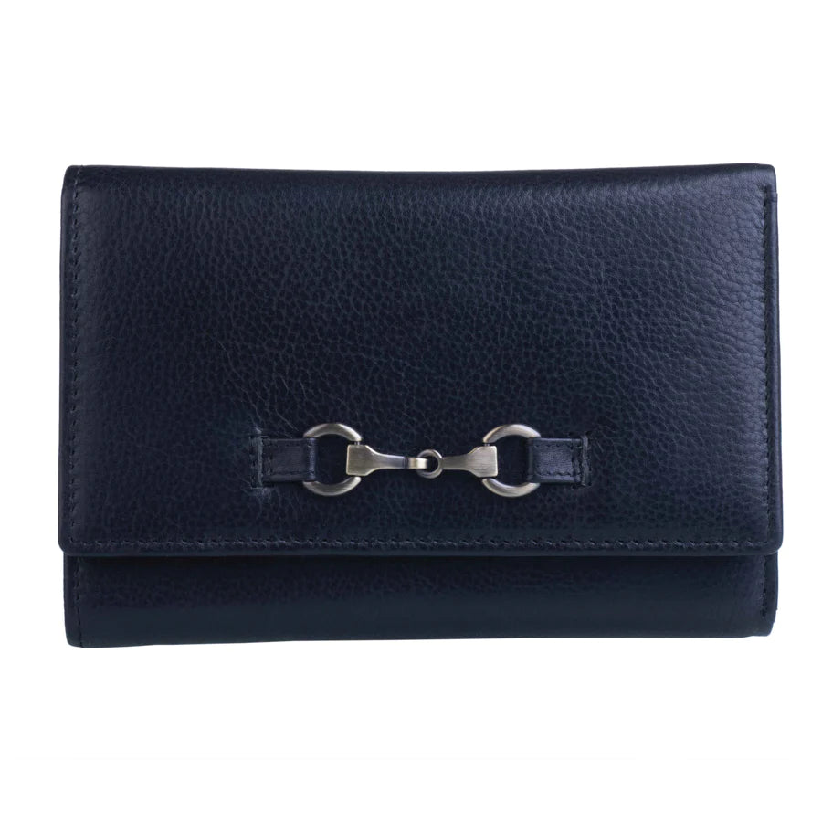 Mala Black Steed Tri Fold Purse