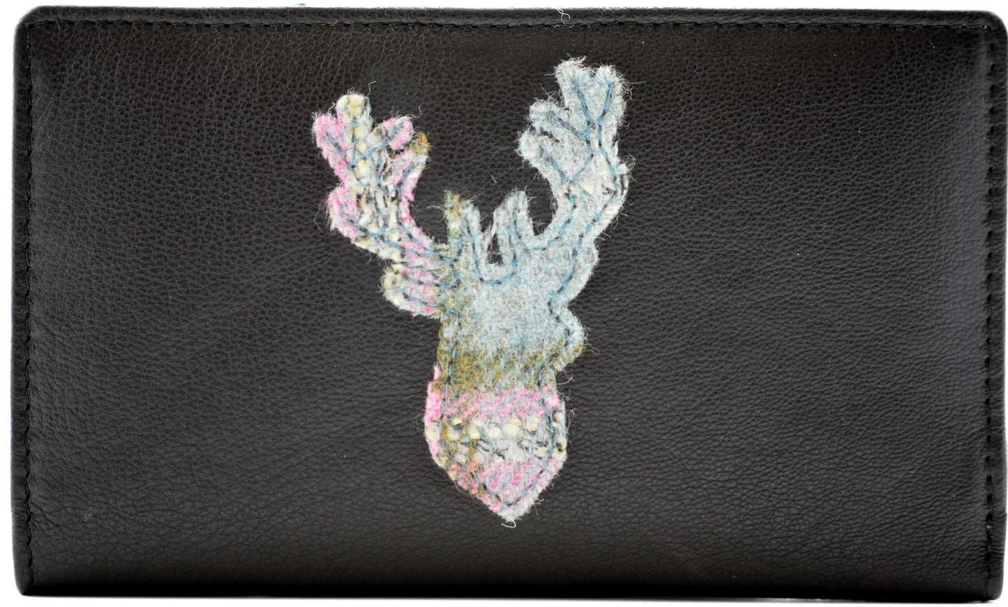 Mala Black Wishaw Stag Compact Purse