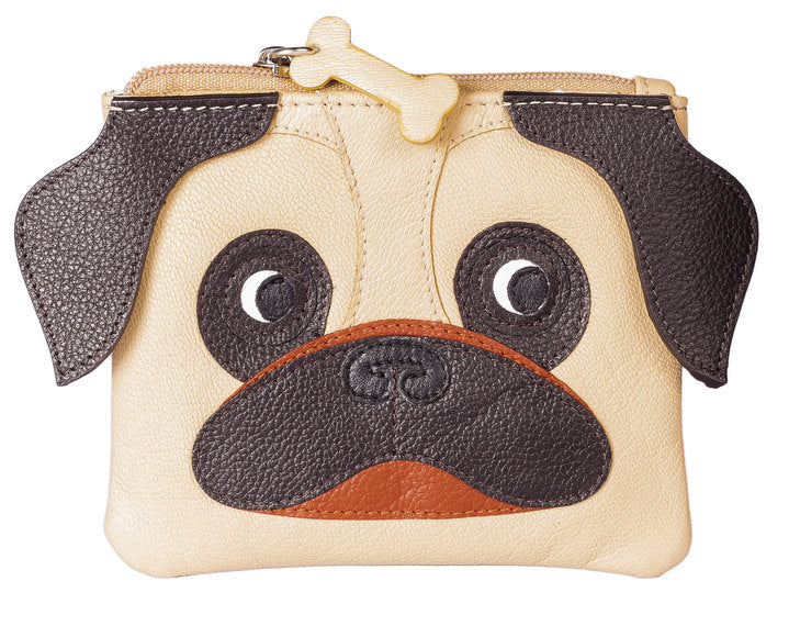 Mala Beige Otis The Pug Coin Purse