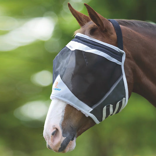 Shires FlyGuard Pro Fine Mesh Earless Black Fly Mask