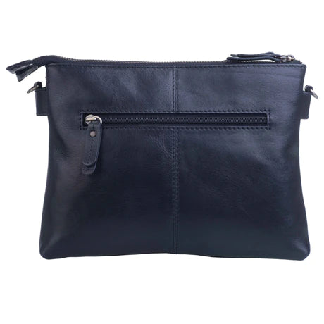 Mala Black Steed Double Pocket Cross Body Bag