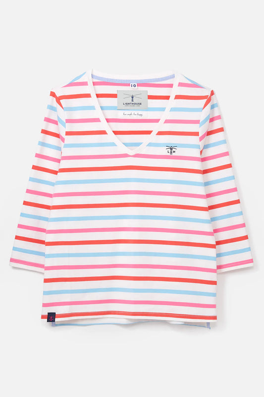 Lighthouse Watermelon/Pink Stripe Ariana Top