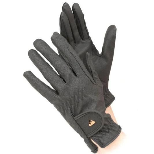 Shires Aubrion Pu Black Riding Gloves