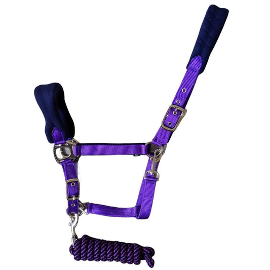 Cameo Headcollar/rope Set Purple/navy