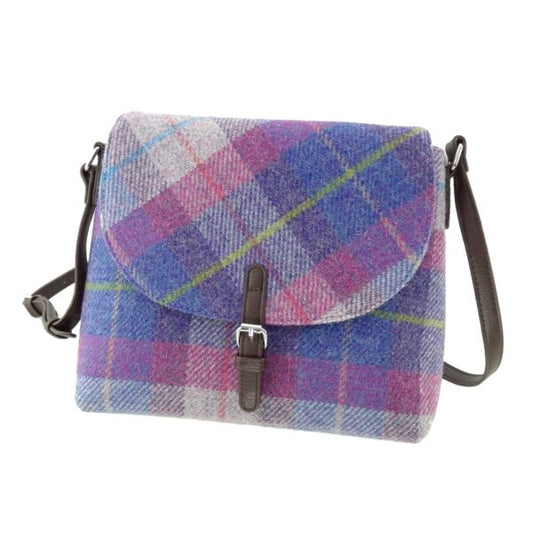 Harris Tweed 'torridon' Pink/Purple Tweed Shoulder Bag