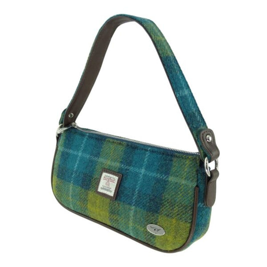 Harris Tweed ' Duchray' Sea Blue/Green Tweed Baguette Bag