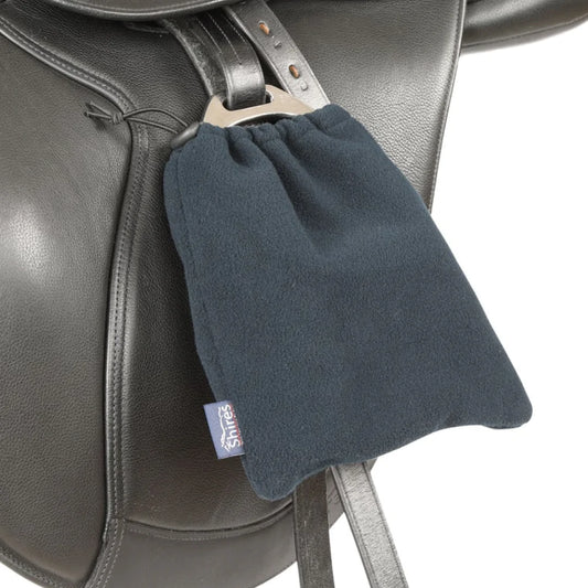 Shires Navy Fleece Stirrup Covers