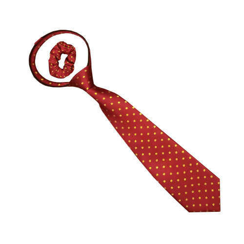 Equetech Red/Gold Polka Dot Zipper Tie