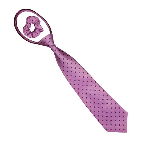 Equetech Rose/Navy Polka Dot Zipper Tie