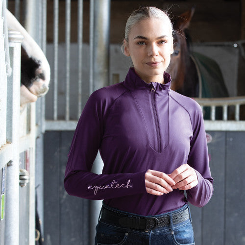 Equetech Signature Zip Thermal Berry/Rose Base Layer