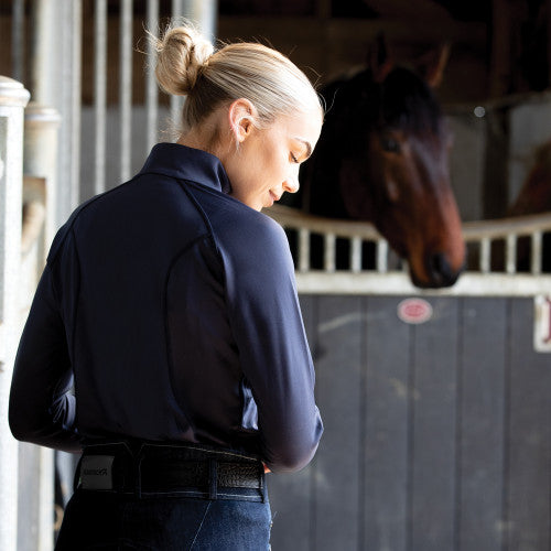 Equetech Signature Zip Thermal Navy/Silver Base Layer