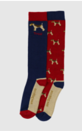 Toggi Womens Red/blue Terrier 2 Pack Socks