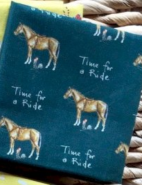 At Home In The Country Hankerchief "time For A Ride"