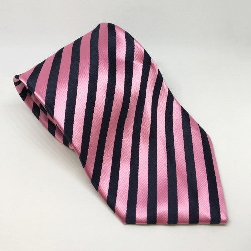 Equetech Pink/Navy Broad Stripe Show Tie