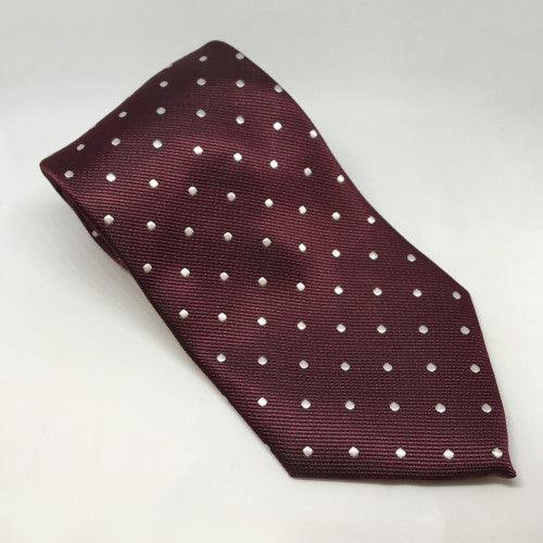 Equetech Maroon/White Polka Dot Show Tie