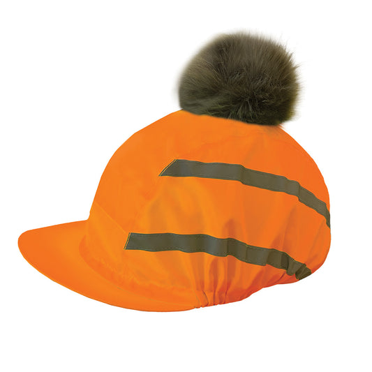 Equetech Vision Pom Hi-vis Orange Hat Silk