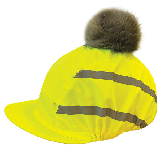 Equetech Vision Pom Hi-vis Yellow Hat Silk