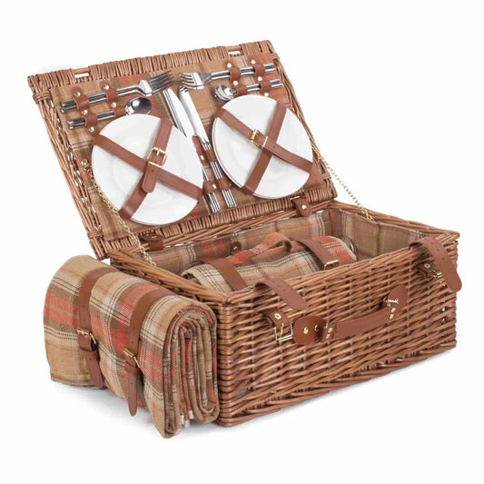 4 Person Autumn Red Tartan Hamper.