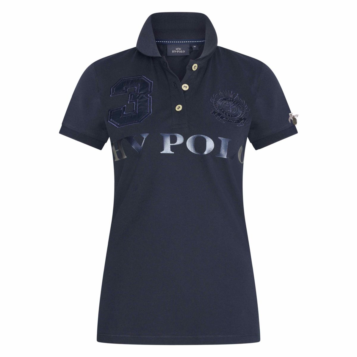 Hv Polo Favoritas EQ Navy Metallic Polo Shirt