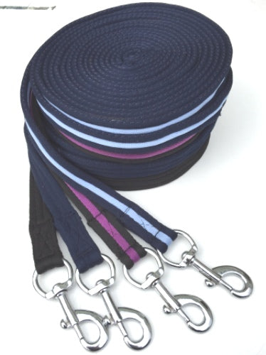 Cameo Equine C613 Lunge Rope Navy/teal Stripe.