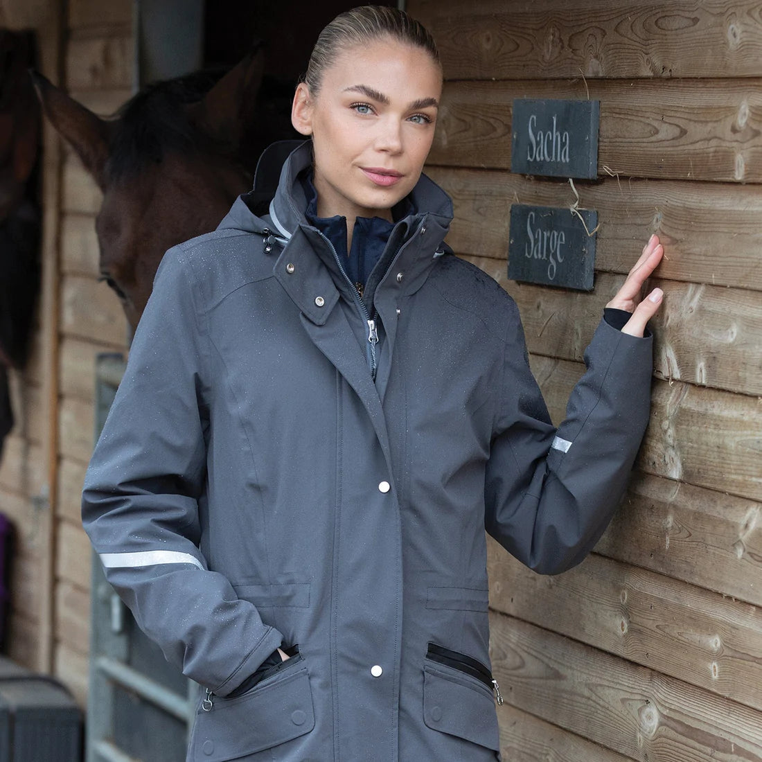 Equetech Utopia Navy Long Waterproof Riding Coat