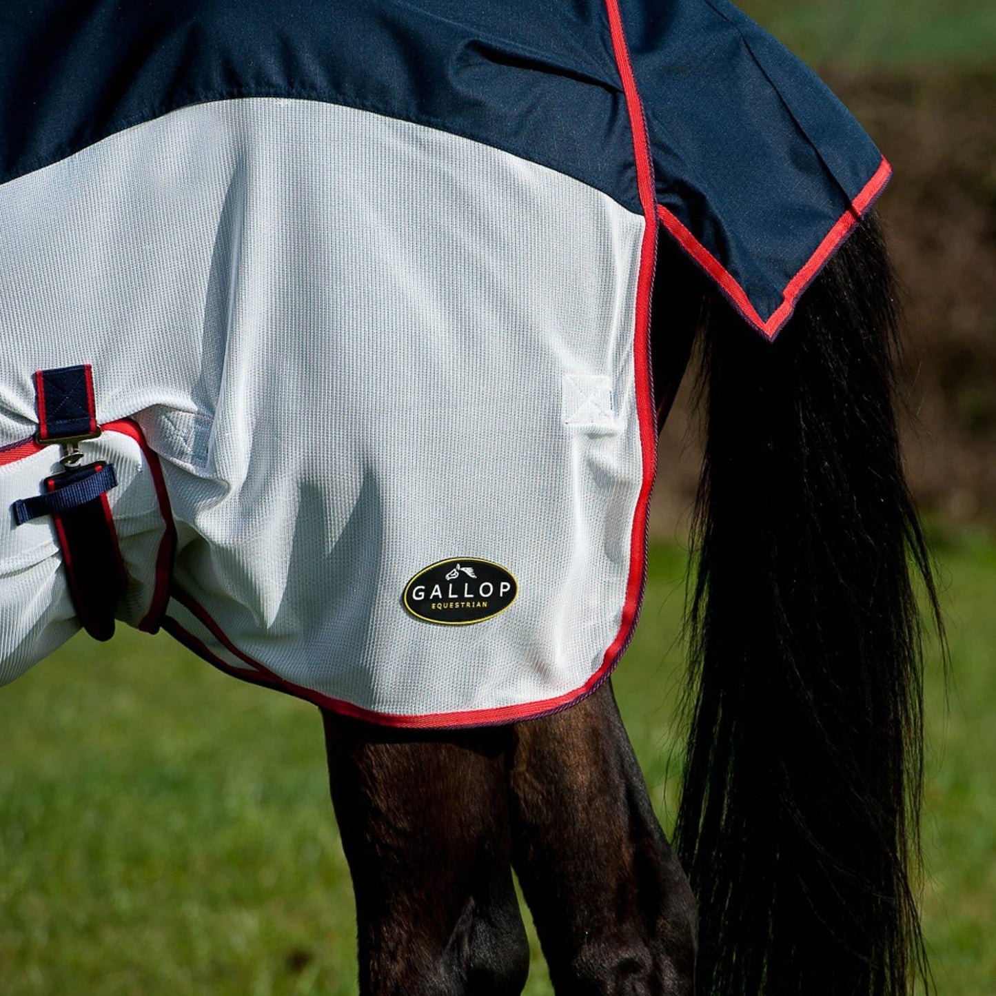 Gallop Trojan 2in1 Combo Turnout /fly Rug Navy White .