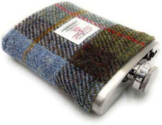 Harris Tweed MacLeod Tartan 6oz Hip Flask