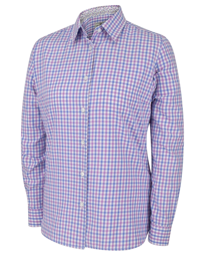 Hoggs Of Fife Becky II Pink/Blue Ladies Cotton Check Shirt