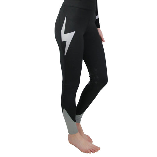 Hy Equestrian Silva Flash Black/Reflective Silver Riding Tights