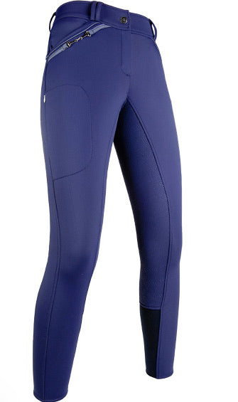 Hkm Softshell Riding Breeches Morello Silicon Full Seat Indigo